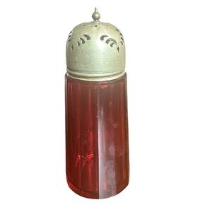 Elegant Vintage Cranberry Glass Sugar Shaker